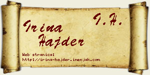 Irina Hajder vizit kartica